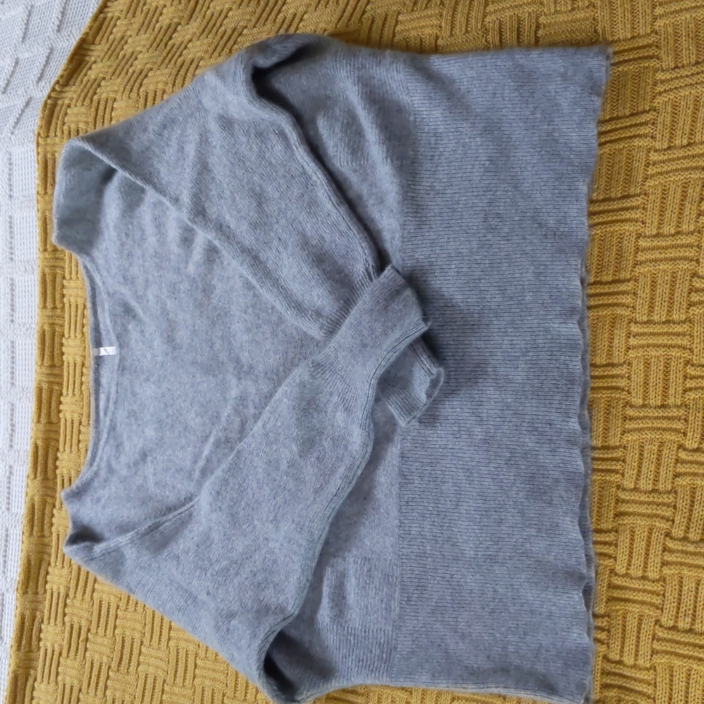 Grey Cashmere & silk dolman sweater
